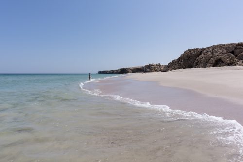 Woman alone at a wild Beach of Ras Al Jinz, Oman 🇴🇲