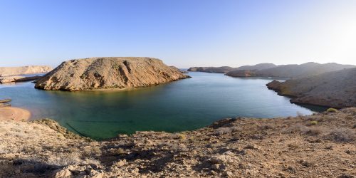 Sunrise in a Fjord in Bandar Khairan, Oman