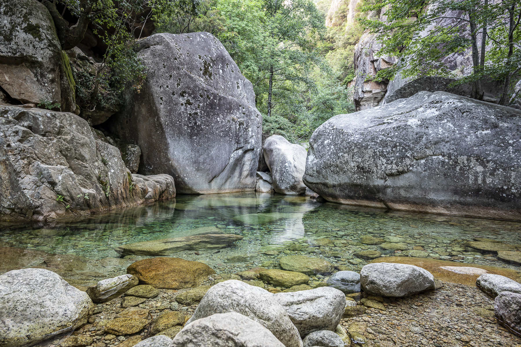 Purcaraccia Canyon in Bavella, Natural Scene in Corsica