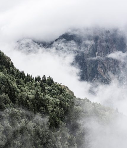 Mystical alpine landscape