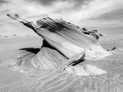 Al Wathba sand stones or Fossil Dunes in the desert of Abu Dhabi, United Arab Emirates