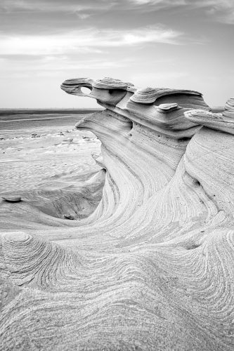 Al Wathba sand stones or Fossil Dunes in the desert of Abu Dhabi, United Arab Emirates